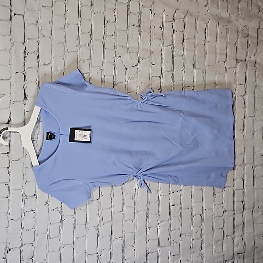 Ribbed t shirt dress peek a boo side